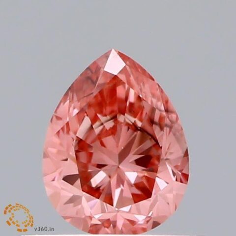0.49 Carat Pear Shaped Very Good Cut Pink- SI1 Lab Grown Diamond