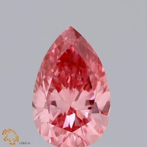 0.51 Carat Pear Shaped Very Good Cut Pink- VS2 Lab Grown Diamond
