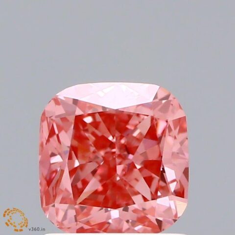 0.54 Carat Cushion Shaped Good Cut Pink- VS1 Lab Grown Diamond