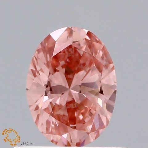 0.55 Carat Oval Shaped Good Cut Pink- VVS2 Lab Grown Diamond