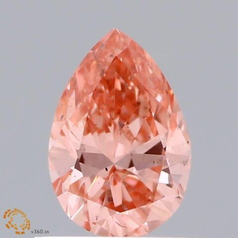 0.63 Carat Pear Shaped Good Cut Pink- SI1 Lab Grown Diamond
