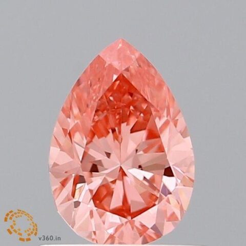 0.76 Carat Pear Shaped Good Cut Pink- VVS2 Lab Grown Diamond