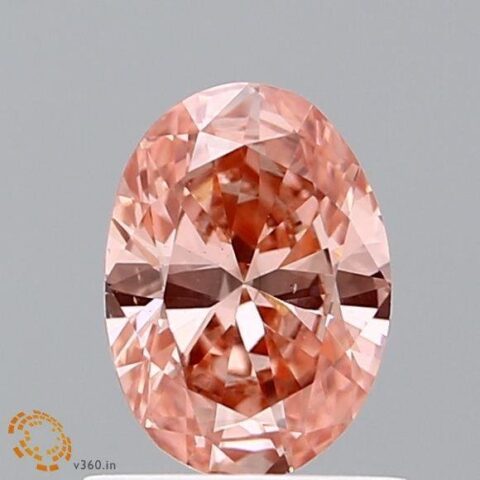 0.77 Carat Oval Shaped Good Cut Pink- SI1 Lab Grown Diamond