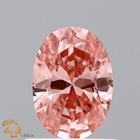 0.78 Carat Oval Shaped Good Cut Pink- VS2 Lab Grown Diamond