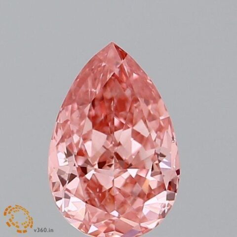 0.86 Carat Pear Shaped Good Cut Pink- SI1 Lab Grown Diamond