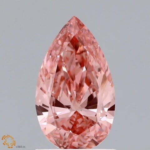 0.89 Carat Pear Shaped Good Cut Pink- VS1 Lab Grown Diamond