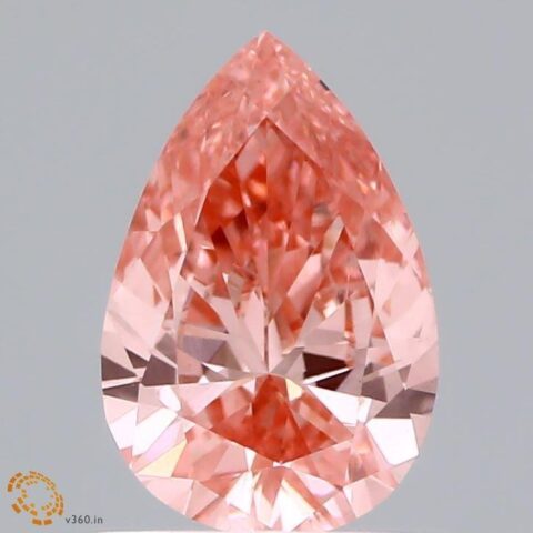 0.91 Carat Pear Shaped Good Cut Pink- VS1 Lab Grown Diamond