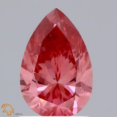 0.99 Carat Pear Shaped Good Cut Pink- SI1 Lab Grown Diamond