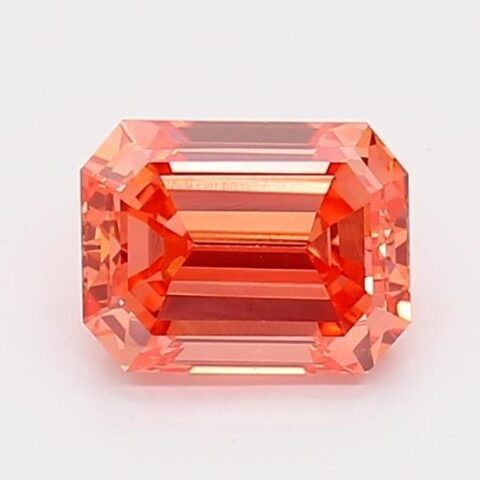 1.02 Carat Emerald Shaped Very Good Cut Pink- SI1 Lab Grown Diamond