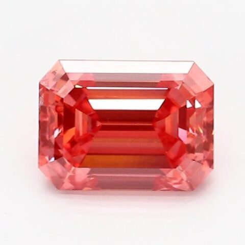 1.02 Carat Emerald Shaped Very Good Cut Pink- VS2 Lab Grown Diamond
