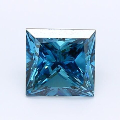 1.03 Carat Princess Shaped Very Good Cut Blue- VS2 Lab Grown Diamond
