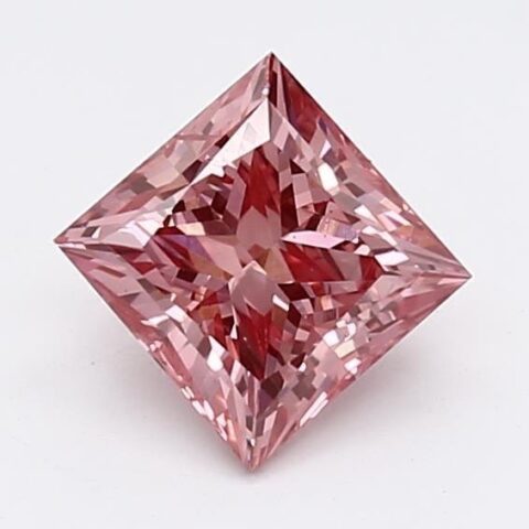 1.03 Carat Princess Shaped Good Cut Pink- SI1 Lab Grown Diamond