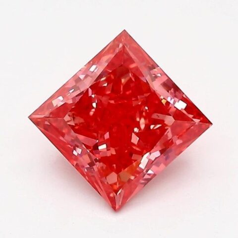1.03 Carat Princess Shaped Very Good Cut Pink- VS2 Lab Grown Diamond