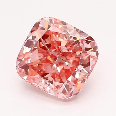 1.04 Carat Cushion Shaped Very Good Cut Pink- VS1 Lab Grown Diamond