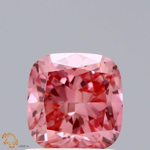 1.04 Carat Cushion Shaped Good Cut Pink- VS1 Lab Grown Diamond