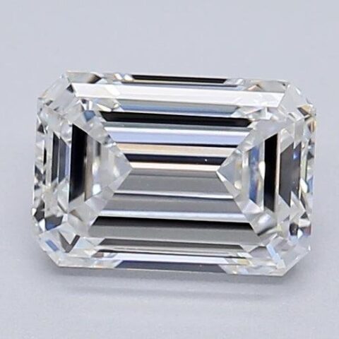 1.06 Carat Emerald Shaped Excellent Cut F- VS1 Lab Grown Diamond