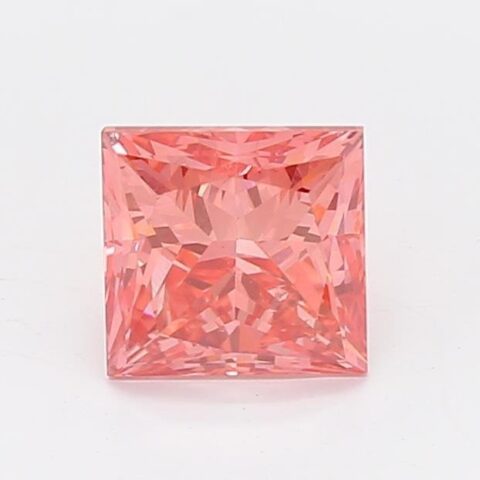 1.06 Carat Princess Shaped Very Good Cut Pink- VS2 Lab Grown Diamond