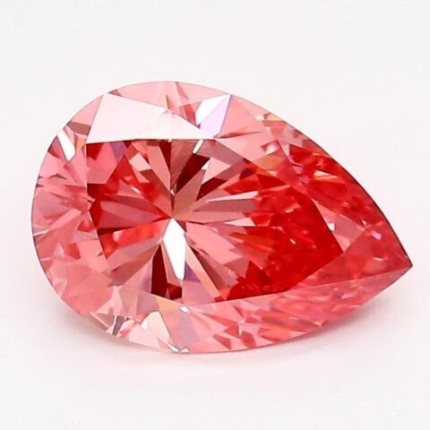 1.08 Carat Pear Shaped Very Good Cut Pink- VVS2 Lab Grown Diamond