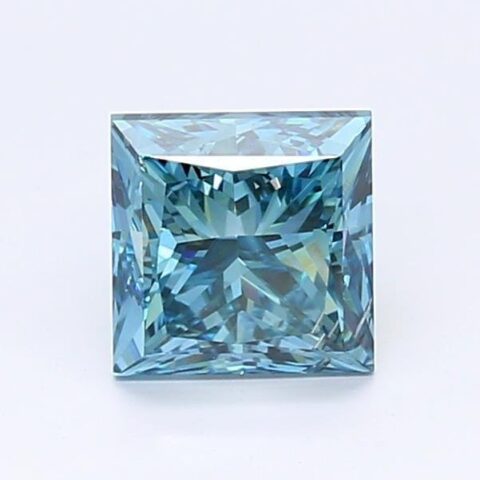 1.12 Carat Princess Shaped Very Good Cut Blue- SI2 Lab Grown Diamond