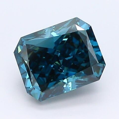 1.14 Carat Radiant Shaped Good Cut Blue- SI2 Lab Grown Diamond