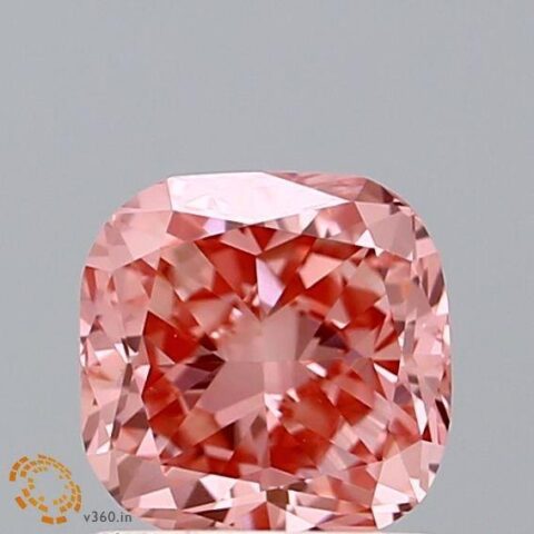 1.15 Carat Cushion Shaped Good Cut Pink- VS2 Lab Grown Diamond
