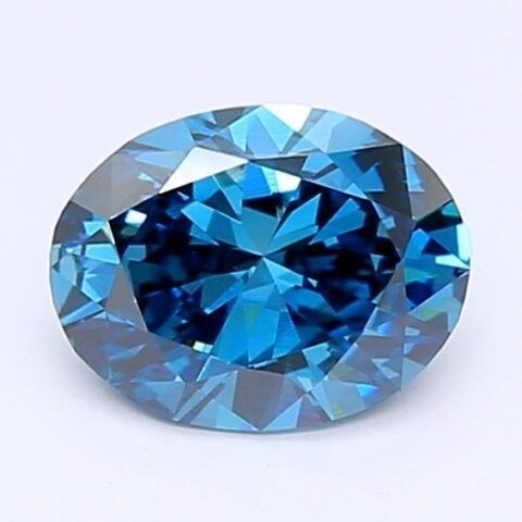 1.1 Carat Oval Shaped Very Good Cut Blue- VVS2 Lab Grown Diamond