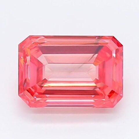 1.27 Carat Emerald Shaped Very Good Cut Pink- SI1 Lab Grown Diamond