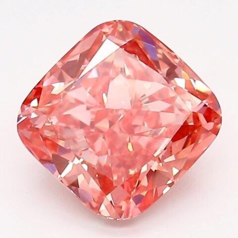 1.45 Carat Cushion Shaped Very Good Cut Pink- VVS2 Lab Grown Diamond