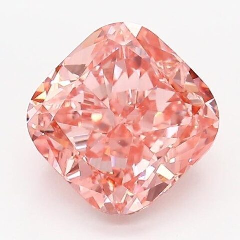 1.47 Carat Cushion Shaped Very Good Cut Pink- VS1 Lab Grown Diamond