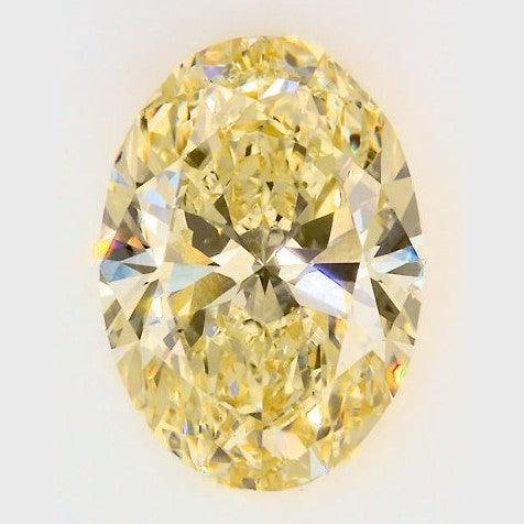 1.47 Carat Oval Shaped Excellent Cut Yellow- VS2 Lab Grown Diamond