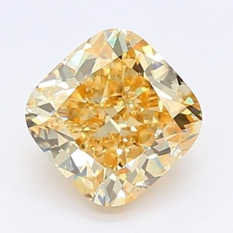 1.54 Carat Cushion Shaped Very Good Cut Yellow- SI1 Lab Grown Diamond
