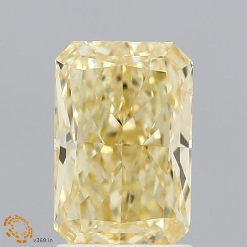 1.57 Carat Radiant Shaped Very Good Cut Yellow- SI1 Lab Grown Diamond
