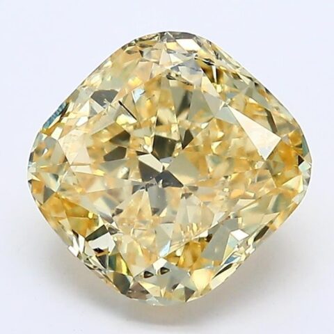 2.02 Carat Cushion Shaped Good Cut Yellow- SI1 Lab Grown Diamond