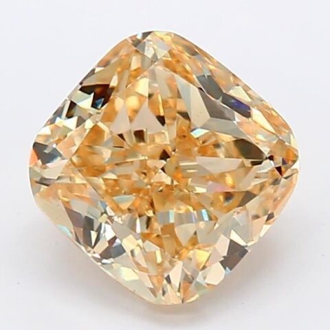 2.05 Carat Cushion Shaped Good Cut Yellow- SI1 Lab Grown Diamond
