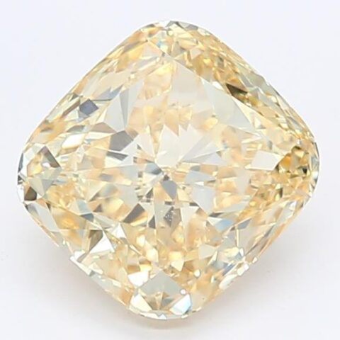 2.07 Carat Cushion Shaped Good Cut Yellow- VS2 Lab Grown Diamond