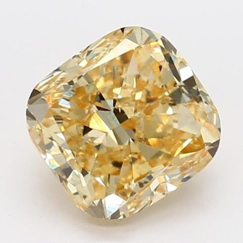 2.11 Carat Cushion Shaped Very Good Cut Yellow- VS2 Lab Grown Diamond